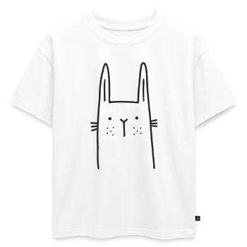 Lapin scandien tacheté - T-shirt enfant oversize en coton biologique Premium - blanc - Devant - AI Model Kid Male (0cm)