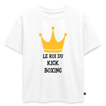 Kickboxing / Kick-Boxeur / Kick Boxing / - T-shirt enfant oversize en coton biologique Premium - blanc - Devant - AI Model Kid Male (0cm)