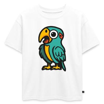 Papagai Halloween Zombie - T-shirt enfant oversize en coton biologique Premium - blanc - Devant - AI Model Kid Male (0cm)