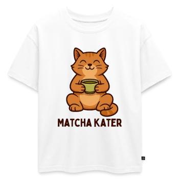 Graphique matcha de l’heure du thé pour la gueule de bois - T-shirt enfant oversize en coton biologique Premium - blanc - Devant - AI Model Kid Male (0cm)