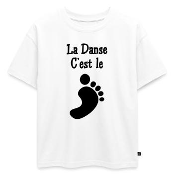 La danse c’est le pied - T-shirt enfant oversize en coton biologique Premium - blanc - Devant - AI Model Kid Male (0cm)