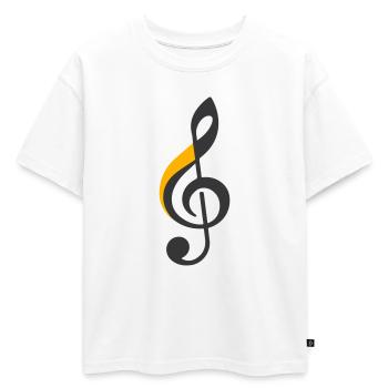 Symbole de la clé de sol - T-shirt enfant oversize en coton biologique Premium - blanc - Devant - AI Model Kid Male (0cm)