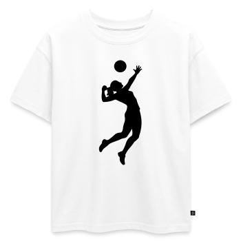 Volleyball player silhouette volleyball - Oversized Kids' Premium Organic T-Shirt - white - Front - AI Model Kid Male (0cm)