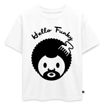 Bonjour génial - T-shirt enfant oversize en coton biologique Premium - blanc - Devant - AI Model Kid Male (0cm)