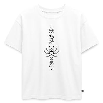 OM Totem – Power of Inner Silence - Oversized Kids' Premium Organic T-Shirt - white - Front - AI Model Kid Male (0cm)