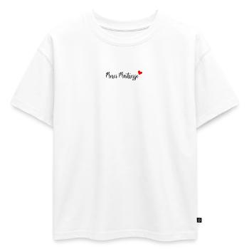 MERCI. MAÎTRESSE. MERCI MAÎTRESSE - T-shirt enfant oversize en coton biologique Premium - blanc - Devant - AI Model Kid Male (0cm)