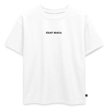 Krav Maga - T-shirt enfant oversize en coton biologique Premium - blanc - Devant - AI Model Kid Male (0cm)