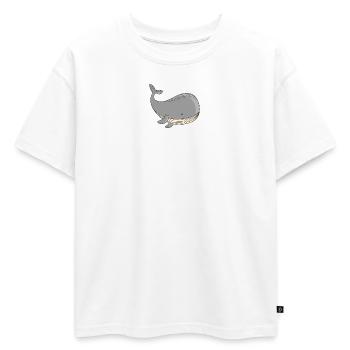Baleine - T-shirt enfant oversize en coton biologique Premium - blanc - Devant - AI Model Kid Male (0cm)
