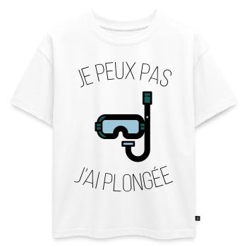 je peux pas j'ai plongée - T-shirt enfant oversize en coton biologique Premium - blanc - Devant - AI Model Kid Male (0cm)