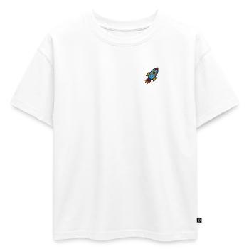 Astronef - T-shirt enfant oversize en coton biologique Premium - blanc - Devant - AI Model Kid Male (0cm)