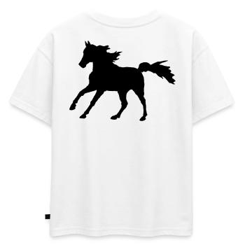 Cheval Pur-sang Arabian Gallop, noble Asil Arabian - T-shirt enfant oversize en coton biologique Premium - blanc - Dos - AI Model Kid Male (0cm)