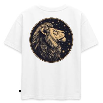 Lion avec ciel étoilé - T-shirt enfant oversize en coton biologique Premium - blanc - Dos - AI Model Kid Male (0cm)