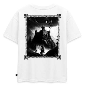 Épée et Sourcerie - T-shirt enfant oversize en coton biologique Premium - blanc - Dos - AI Model Kid Male (0cm)