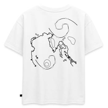 Carte nautique, carte météorologique, carte de la voie navigable, Tons - T-shirt enfant oversize en coton biologique Premium - blanc - Dos - AI Model Kid Male (0cm)