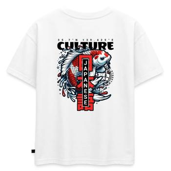 Koi Fish Japan Style Design - T-shirt enfant oversize en coton biologique Premium - blanc - Dos - AI Model Kid Male (0cm)