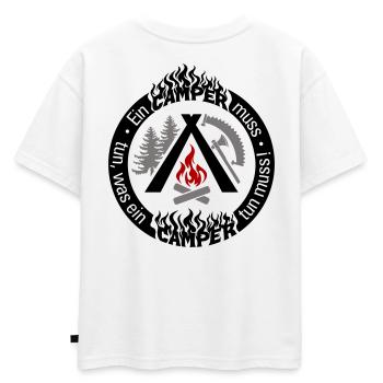 Camper funny saying 3-color individual config - Oversized Kids' Premium Organic T-Shirt - white - Back - AI Model Kid Male (0cm)