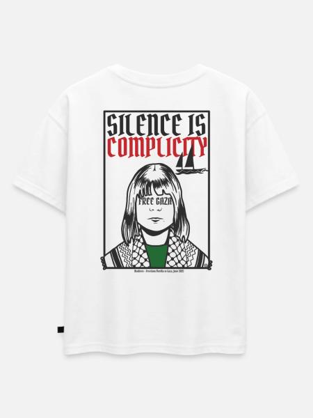 Silence is complicity, Free Gaza, Free Palestine - Oversized Kids' Premium Organic T-Shirt - white