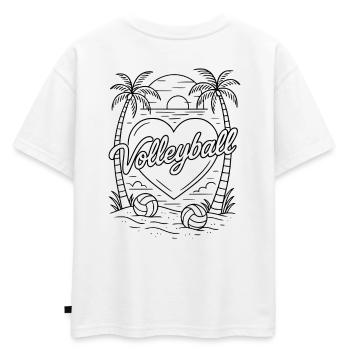 Volleyball Heart Minimalist - Oversized Kids' Premium Organic T-Shirt - white - Back - AI Model Kid Male (0cm)