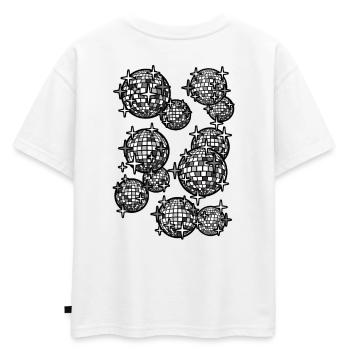Mirrorballs noir - T-shirt enfant oversize en coton biologique Premium - blanc - Dos - AI Model Kid Male (0cm)