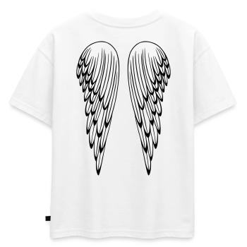 Ailes d'ange, ange gardien, ailes. - T-shirt enfant oversize en coton biologique Premium - blanc - Dos - AI Model Kid Male (0cm)