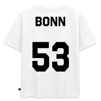 Bonn 53 - T-shirt enfant oversize en coton biologique Premium - blanc - Dos - AI Model Kid Male (0cm)