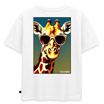 Girafe Lunettes de soleil Animaux sauvages Zoo Safari - T-shirt enfant oversize en coton biologique Premium - blanc - Dos - AI Model Kid Male (0cm)