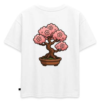 Bonsaï de fleur d’église - T-shirt enfant oversize en coton biologique Premium - blanc - Dos - AI Model Kid Male (0cm)