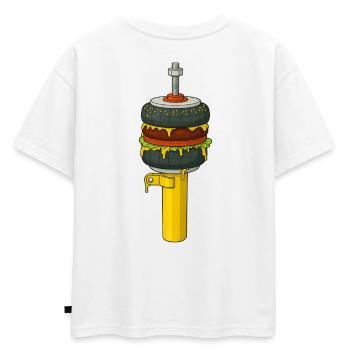 BurgAir - Oversized Kids' Premium Organic T-Shirt - white - Back - AI Model Kid Male (0cm)