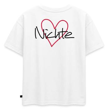 Niece coeur cadeau idée cadeau look partenaire - T-shirt enfant oversize en coton biologique Premium - blanc - Dos - AI Model Kid Male (0cm)