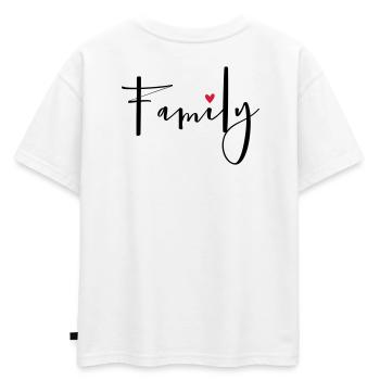 Family Heart Love Community Gift - Oversized Kids' Premium Organic T-Shirt - white - Back - AI Model Kid Male (0cm)