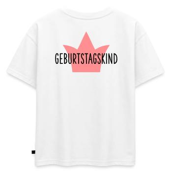 Anniversaire Fille Couronne Cadeau Anniversaire - T-shirt enfant oversize en coton biologique Premium - blanc - Dos - AI Model Kid Male (0cm)