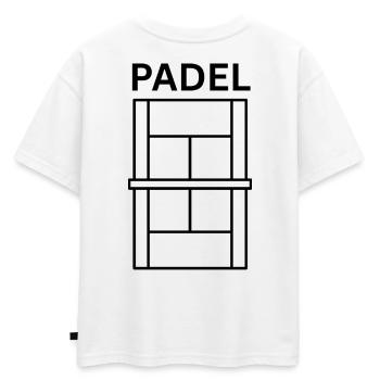 Terrain de padel - T-shirt enfant oversize en coton biologique Premium - blanc - Dos - AI Model Kid Male (0cm)