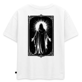 Figure sacrée en silhouette - T-shirt enfant oversize en coton biologique Premium - blanc - Dos - AI Model Kid Male (0cm)