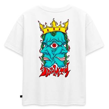 Dualité II - T-shirt enfant oversize en coton biologique Premium - blanc - Dos - AI Model Kid Male (0cm)