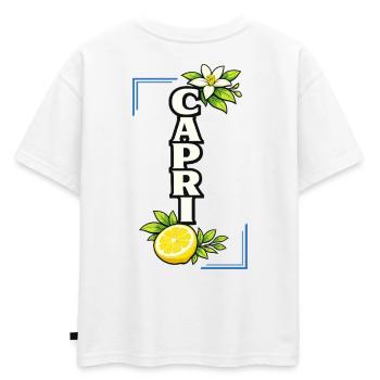 Capri Lemon Blossom Amour Été Méditerranéen - T-shirt enfant oversize en coton biologique Premium - blanc - Dos - AI Model Kid Male (0cm)