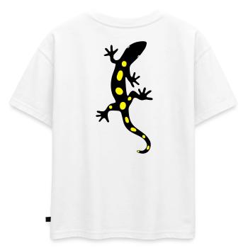 Salamandre Lézard Salamandre Gecko Feu - T-shirt enfant oversize en coton biologique Premium - blanc - Dos - AI Model Kid Male (0cm)
