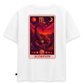 Tarot Scorpion - T-shirt enfant oversize en coton biologique Premium - blanc - Dos - AI Model Kid Male (0cm)