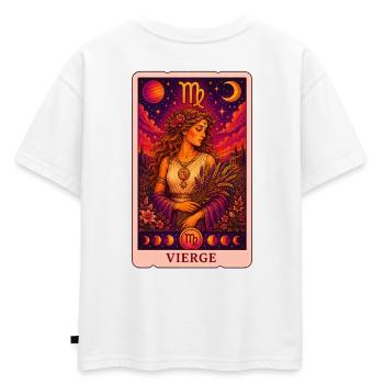Tarot Vierge - T-shirt enfant oversize en coton biologique Premium - blanc - Dos - AI Model Kid Male (0cm)