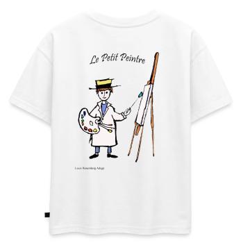 LE PETIT PEINTRE CREATION LOUIS RUNEMBERG - T-shirt enfant oversize en coton biologique Premium - blanc - Dos - AI Model Kid Male (0cm)