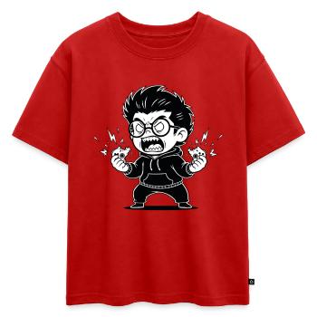 Gamer Colère Manette Brisée Rage - T-shirt enfant oversize en coton biologique Premium - rouge - Devant - AI Model Kid Male (0cm)