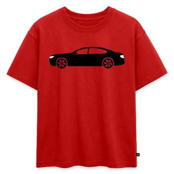 Voiture - T-shirt enfant oversize en coton biologique Premium - rouge - Devant - AI Model Kid Male (0cm)