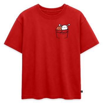 Escargot poitrine sac chemise sac en déplacement - T-shirt enfant oversize en coton biologique Premium - rouge - Devant - AI Model Kid Male (0cm)