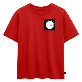 Design graphique VYBE inspiré de la technologie - T-shirt enfant oversize en coton biologique Premium - rouge - Devant - AI Model Kid Male (0cm)