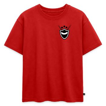 Saucisse grillée - T-shirt enfant oversize en coton biologique Premium - rouge - Devant - AI Model Kid Male (0cm)