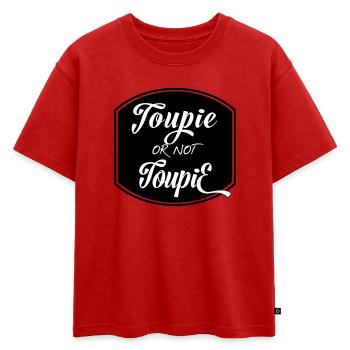 Toupie or not toupie ? Question de menuisier ! - T-shirt enfant oversize en coton biologique Premium - rouge - Devant - AI Model Kid Male (0cm)
