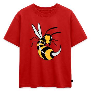 une guêpe avec une énorme piqûre - T-shirt enfant oversize en coton biologique Premium - rouge - Devant - AI Model Kid Male (0cm)