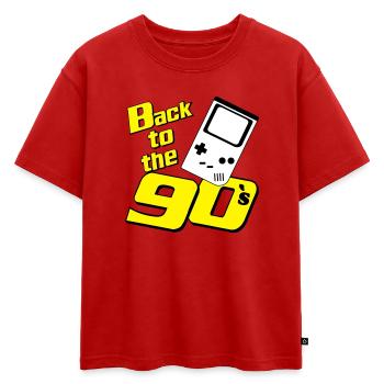 Fête des années 90 , Soirée à thème , Jeux rétro des années 90 (25) - T-shirt enfant oversize en coton biologique Premium - rouge - Devant - AI Model Kid Male (0cm)