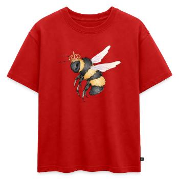 Dessin d’un bourdon volant avec couronne - T-shirt enfant oversize en coton biologique Premium - rouge - Devant - AI Model Kid Male (0cm)