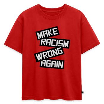 Rendre le racisme répréhensible - T-shirt enfant oversize en coton biologique Premium - rouge - Devant - AI Model Kid Male (0cm)