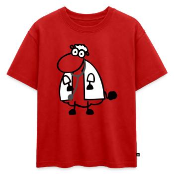 Mouton du docteur - T-shirt enfant oversize en coton biologique Premium - rouge - Devant - AI Model Kid Male (0cm)